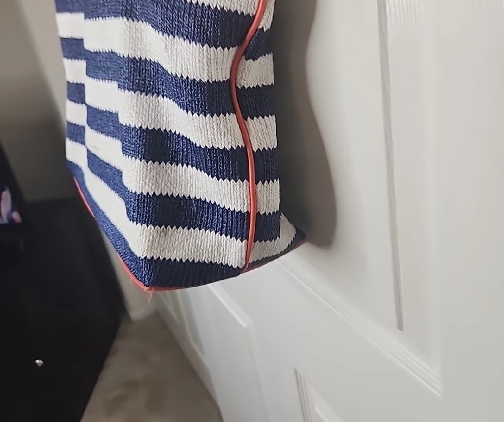 Vera Bradley Navy Blue and White Nautical Tote Bag with Rope Handles And Tags